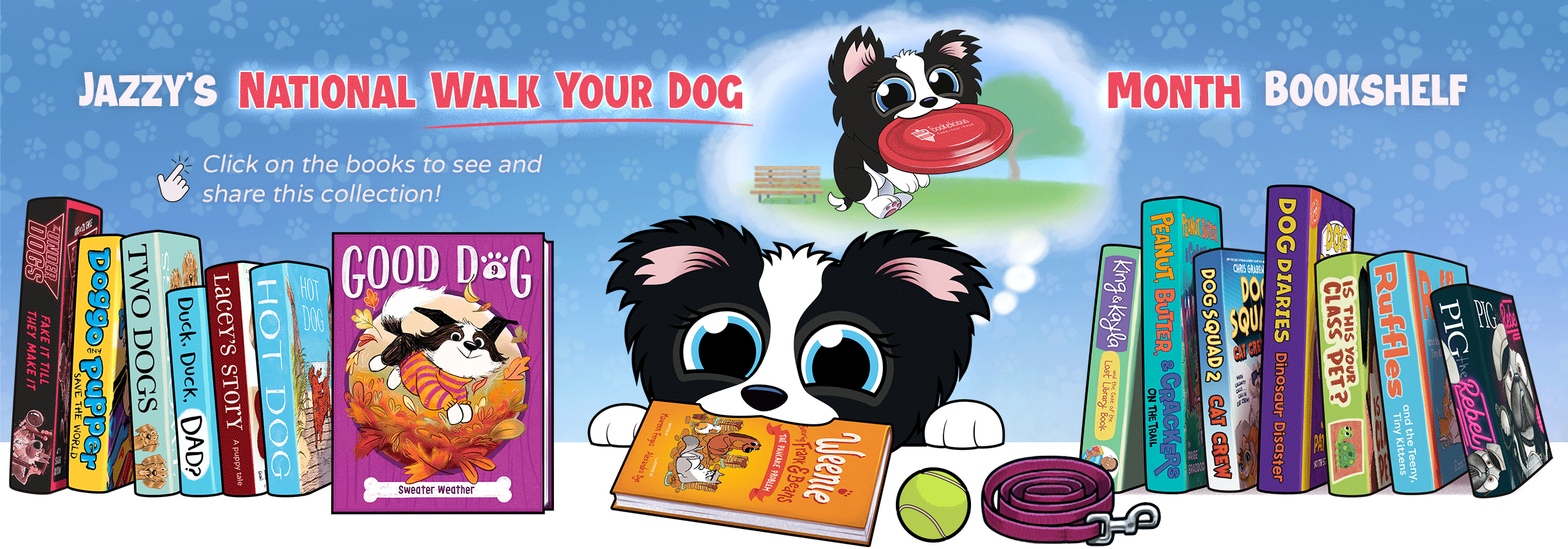 Jazzy's National Walk Your Dog Bookshelf 2023 Bookelicious